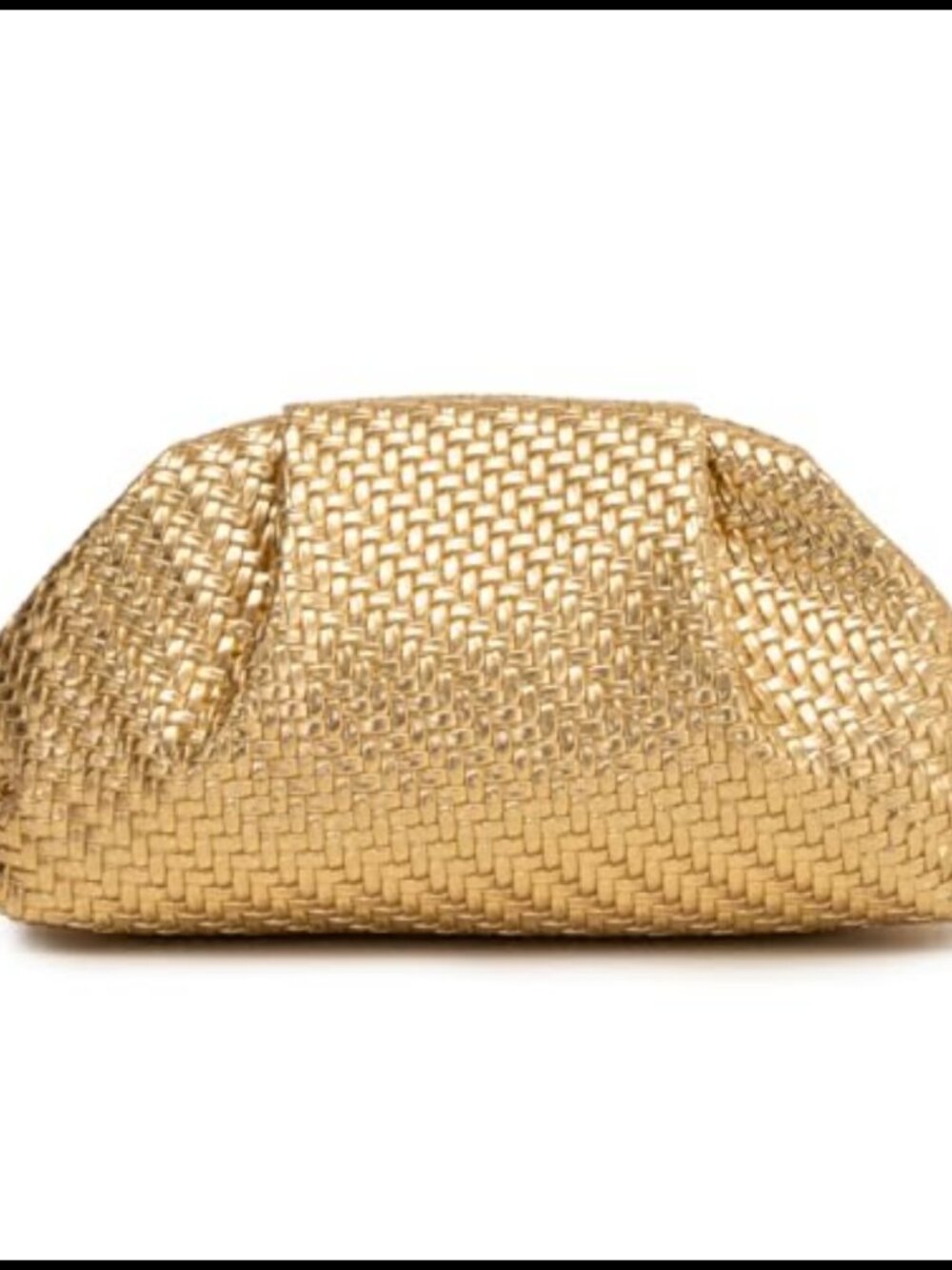 Woven PU Leather Clutch Purse Ruched Dumpling Evening Bag Wedding